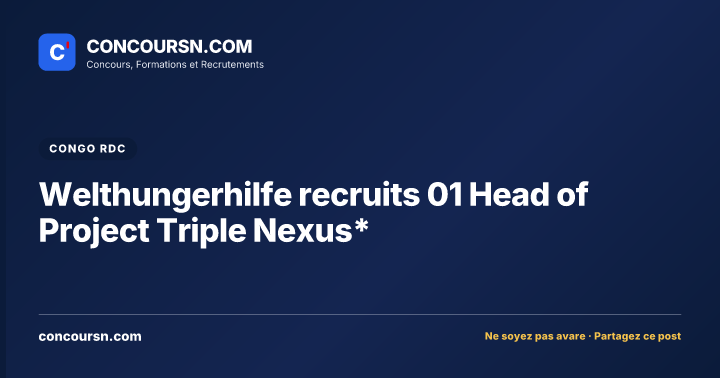 Illustration de l’article : Welthungerhilfe recruits 01 Head of Project Triple Nexus*