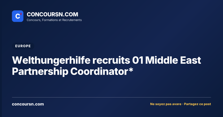 Illustration de l’article : Welthungerhilfe recruits 01 Middle East Partnership Coordinator*
