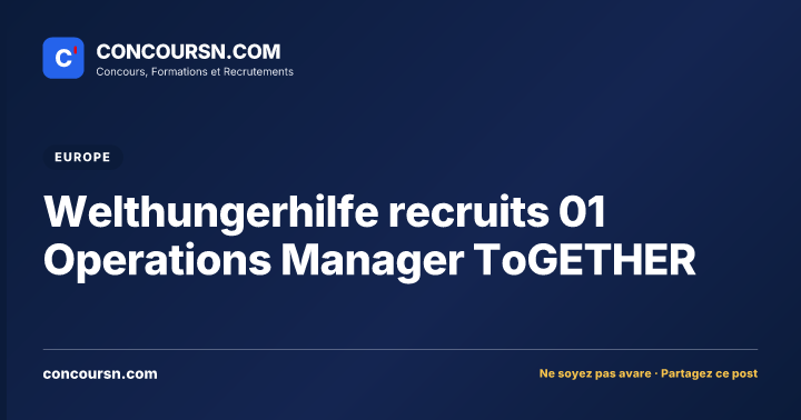Illustration de l’article : Welthungerhilfe recruits 01 Operations Manager ToGETHER
