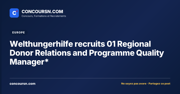 Illustration de l’article : Welthungerhilfe recruits 01 Regional Donor Relations and Programme Quality Manager*
