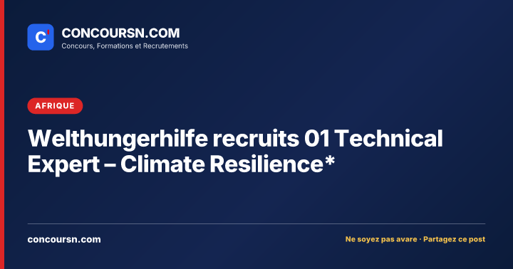 Illustration de l’article : Welthungerhilfe recruits 01 Technical Expert – Climate Resilience*