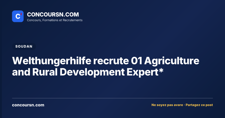 Illustration de l’article : Welthungerhilfe recrute 01 Agriculture and Rural Development Expert*