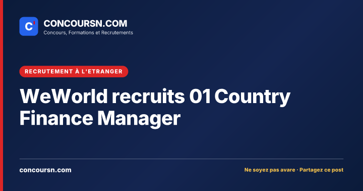 Illustration de l’article : WeWorld recruits 01 Country Finance Manager