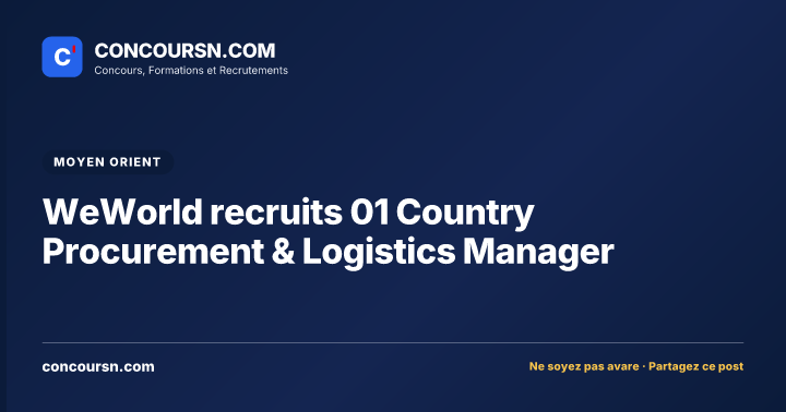 Illustration de l’article : WeWorld recruits 01 Country Procurement & Logistics Manager