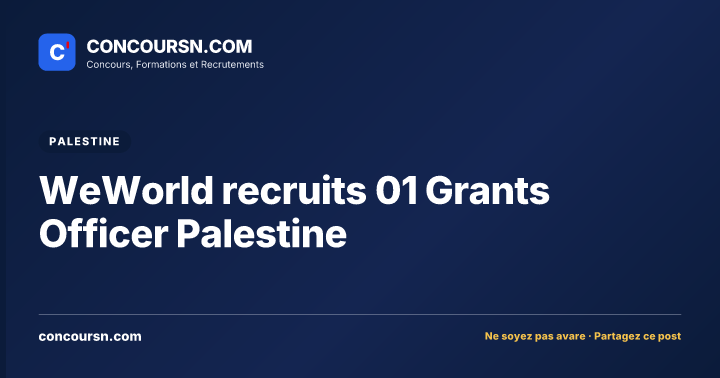 Illustration de l’article : WeWorld recruits 01 Grants Officer Palestine