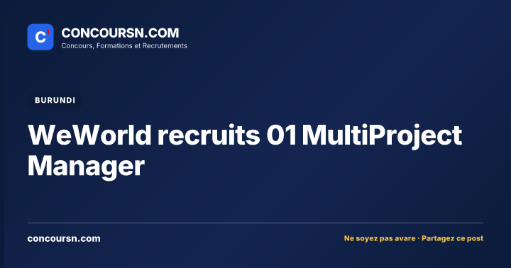 Illustration de l’article : WeWorld recruits 01 MultiProject Manager