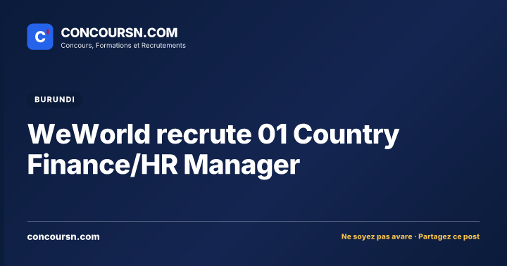 Illustration de l’article : WeWorld recrute 01 Country Finance/HR Manager