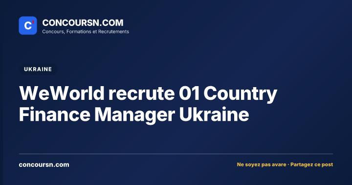 Illustration de l’article : WeWorld recrute 01 Country Finance Manager Ukraine