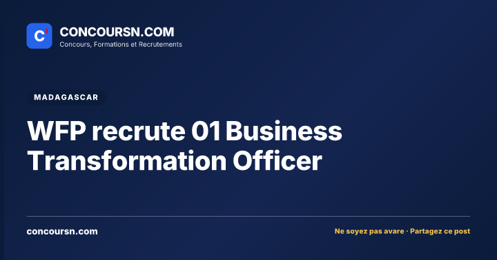 Illustration de l’article : WFP recrute 01 Business Transformation Officer