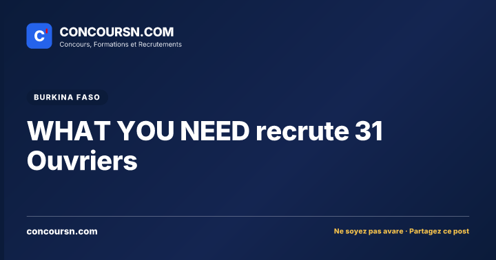 Illustration de l’article : WHAT YOU NEED recrute 31 Ouvriers