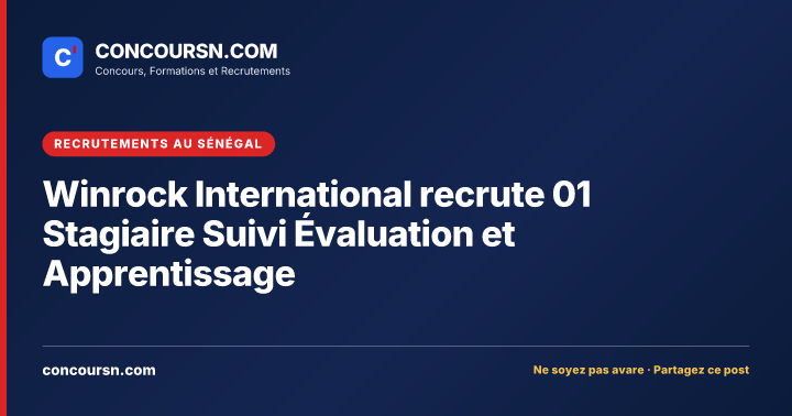 Illustration de l’article : Winrock International recrute 01 Stagiaire Suivi Évaluation et Apprentissage