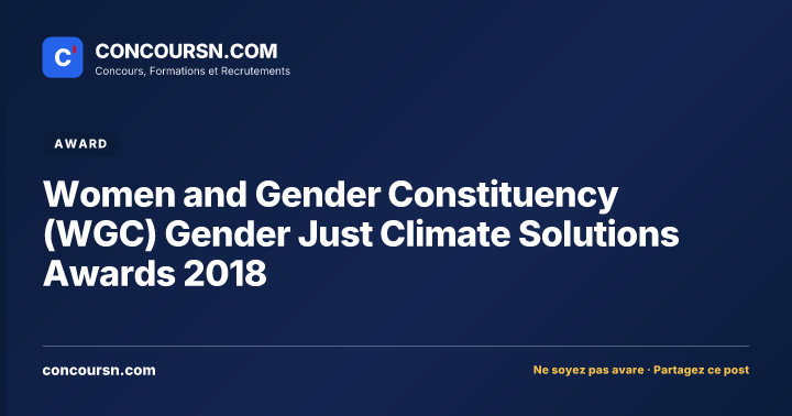 Illustration de l’article : Women and Gender Constituency (WGC) Gender Just Climate Solutions Awards 2018