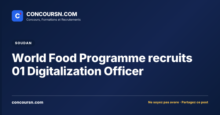 Illustration de l’article : World Food Programme recruits 01 Digitalization Officer
