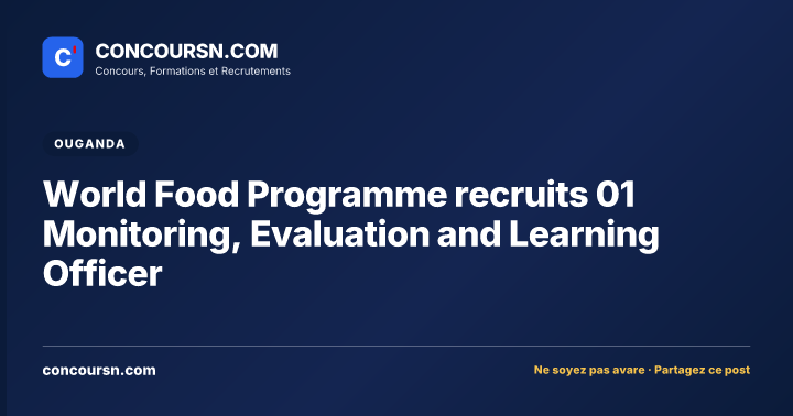 Illustration de l’article : World Food Programme recruits 01 Monitoring, Evaluation and Learning Officer