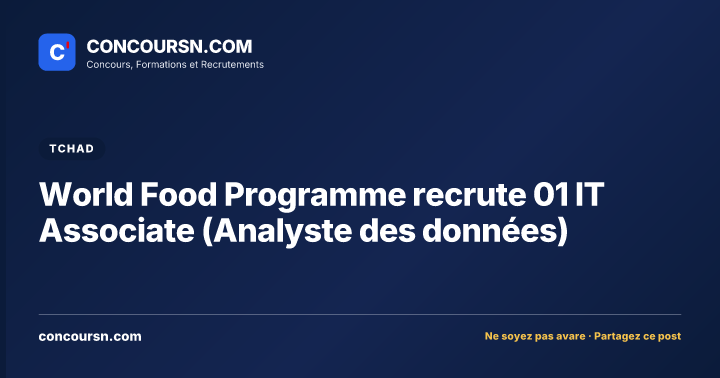 Illustration de l’article : World Food Programme recrute 01 IT Associate (Analyste des données)