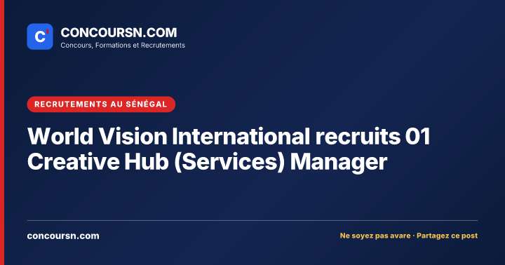 Illustration de l’article : World Vision International recruits 01 Creative Hub (Services) Manager