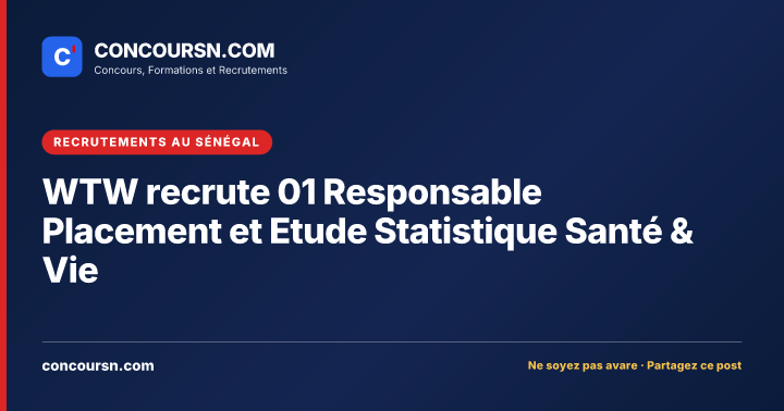 Illustration de l’article : WTW recrute 01 Responsable Placement et Etude Statistique Santé & Vie