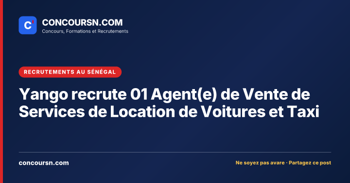 Illustration de l’article : Yango recrute 01 Agent(e) de Vente de Services de Location de Voitures et Taxi