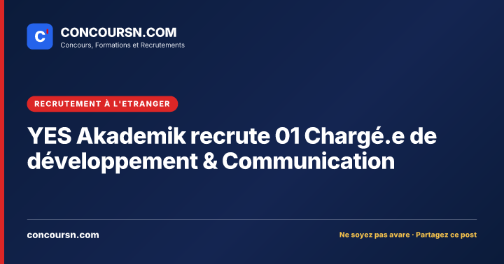 Illustration de l’article : YES Akademik recrute 01 Chargé.e de développement & Communication