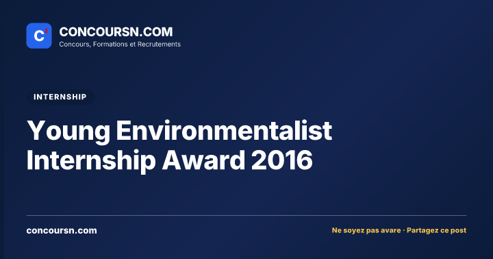 Illustration de l’article : Young Environmentalist Internship Award 2016