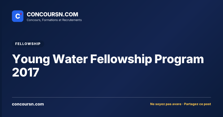 Illustration de l’article : Young Water Fellowship Program 2017