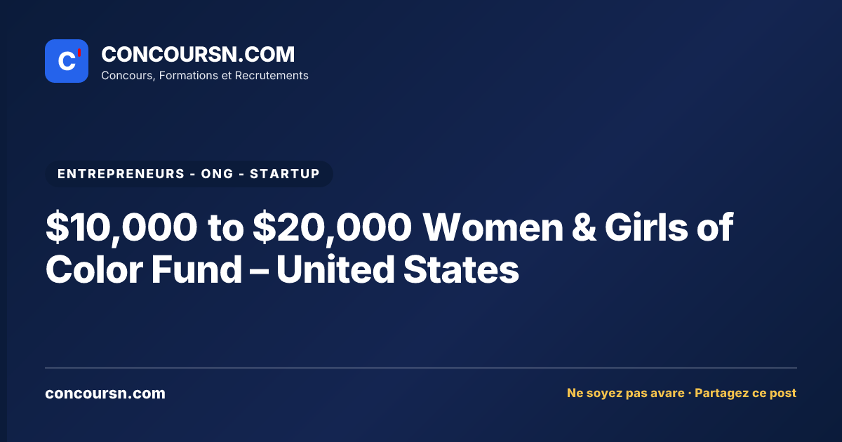 Illustration de l’article : $10,000 to $20,000 Women & Girls of Color Fund – United States