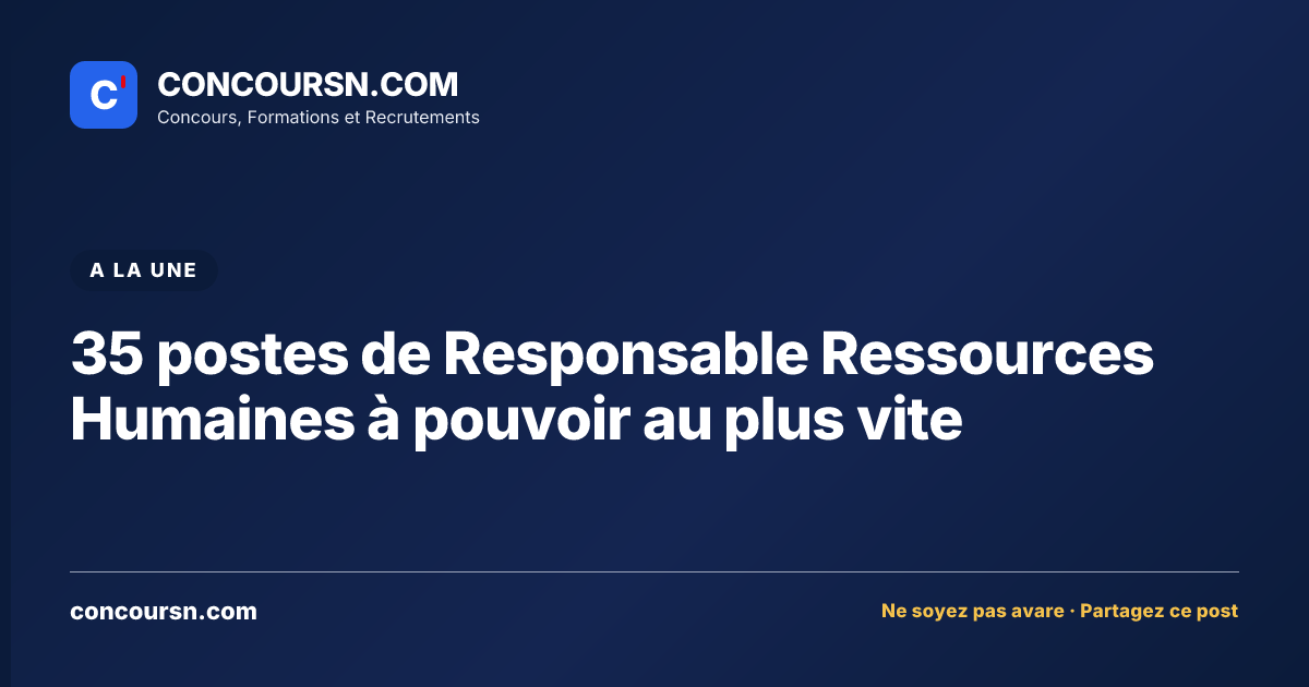 Illustration de l’article : 35 postes de Responsable Ressources Humaines à pouvoir au plus vite
