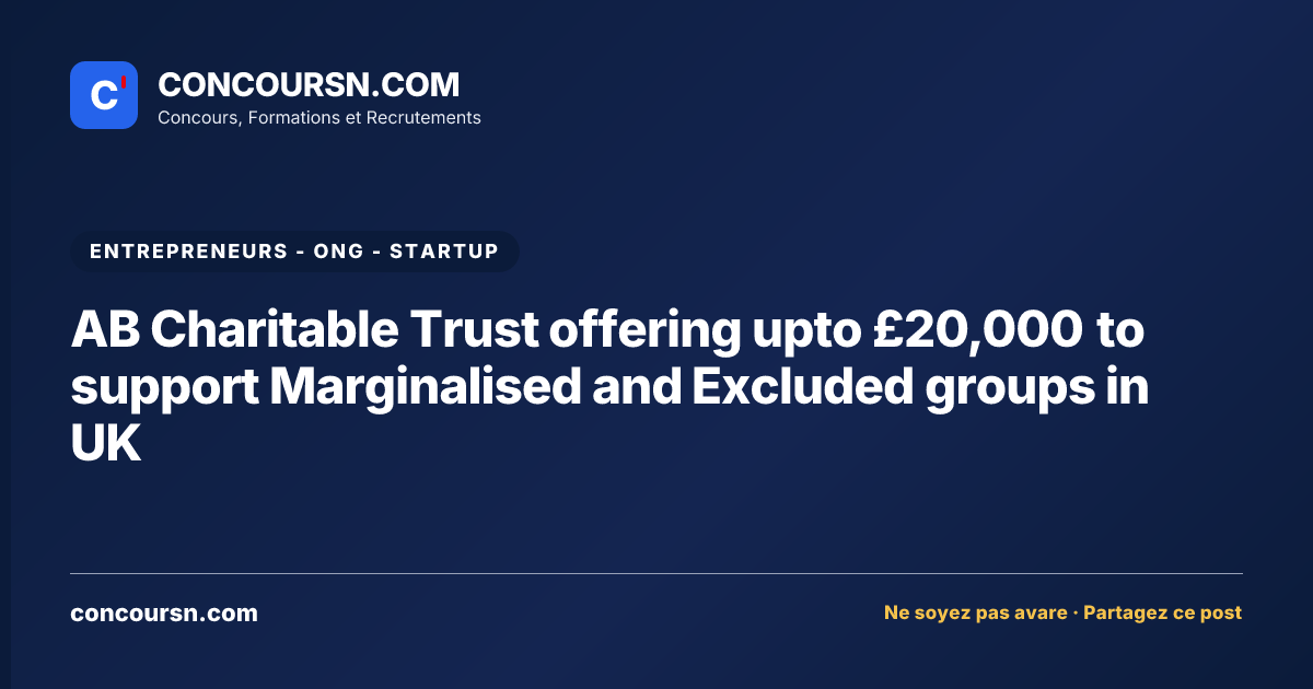 Illustration de l’article : AB Charitable Trust offering upto £20,000 to support Marginalised and Excluded groups in UK