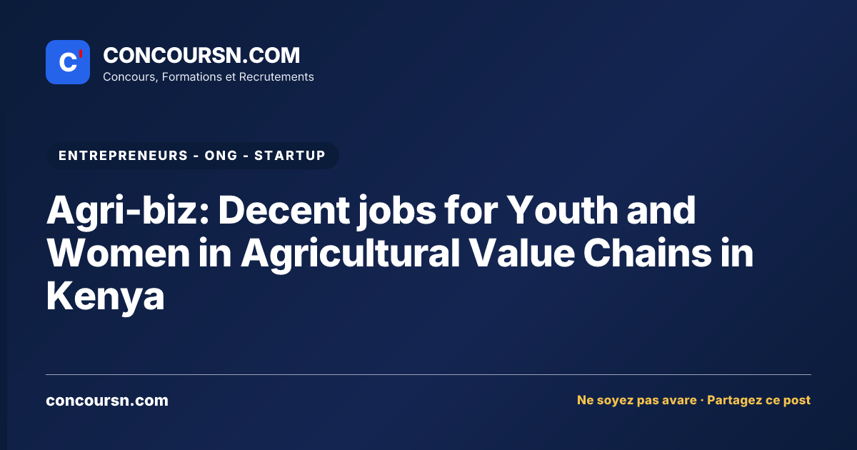 Illustration de l’article : Agri-biz: Decent jobs for Youth and Women in Agricultural Value Chains in Kenya