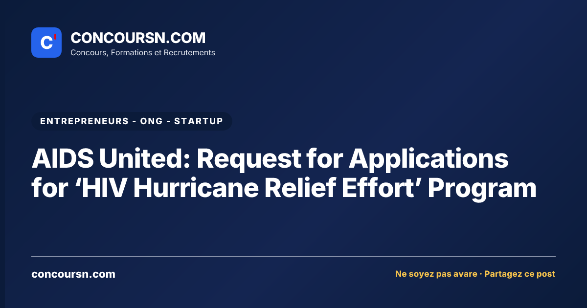 Illustration de l’article : AIDS United: Request for Applications for ‘HIV Hurricane Relief Effort’ Program