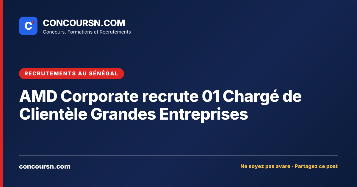 Illustration de l’article : AMD Corporate recrute 01 Chargé de Clientèle Grandes Entreprises
