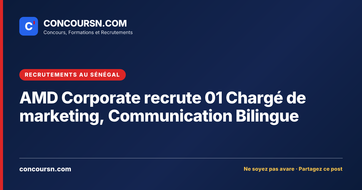 Illustration de l’article : AMD Corporate recrute 01 Chargé de marketing, Communication Bilingue