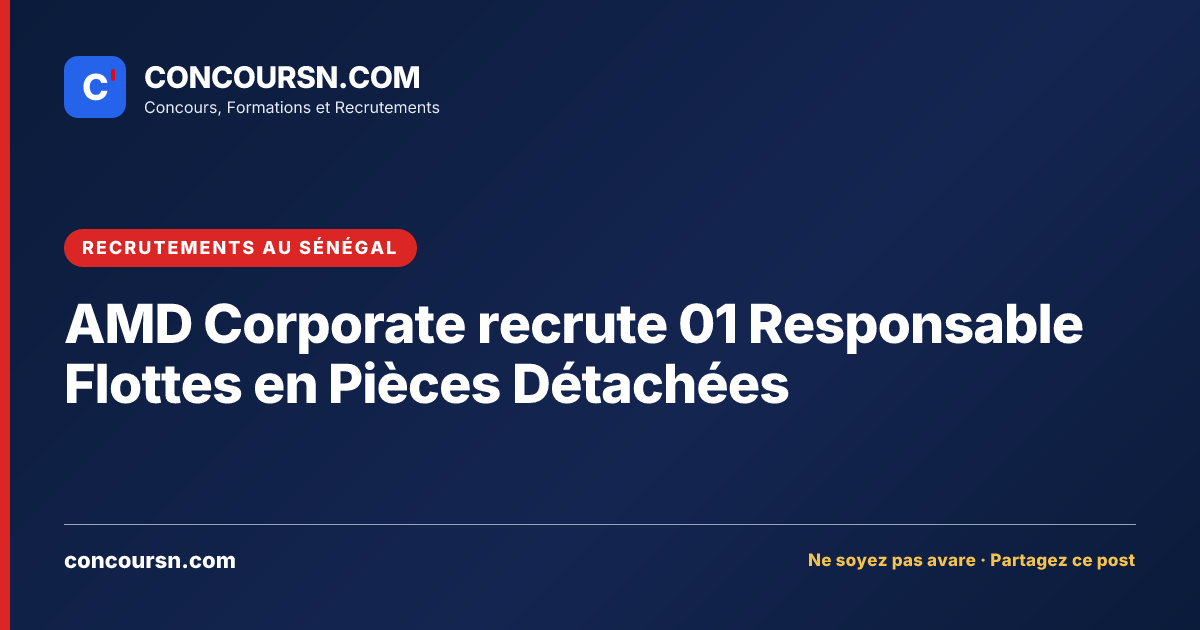 Illustration de l’article : AMD Corporate recrute 01 Responsable Flottes en Pièces Détachées