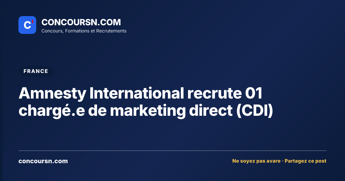Illustration de l’article : Amnesty International recrute 01 chargé.e de marketing direct (CDI)