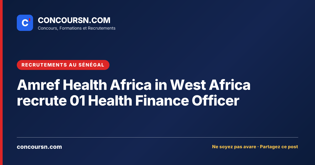 Illustration de l’article : Amref Health Africa in West Africa recrute 01 Health Finance Officer