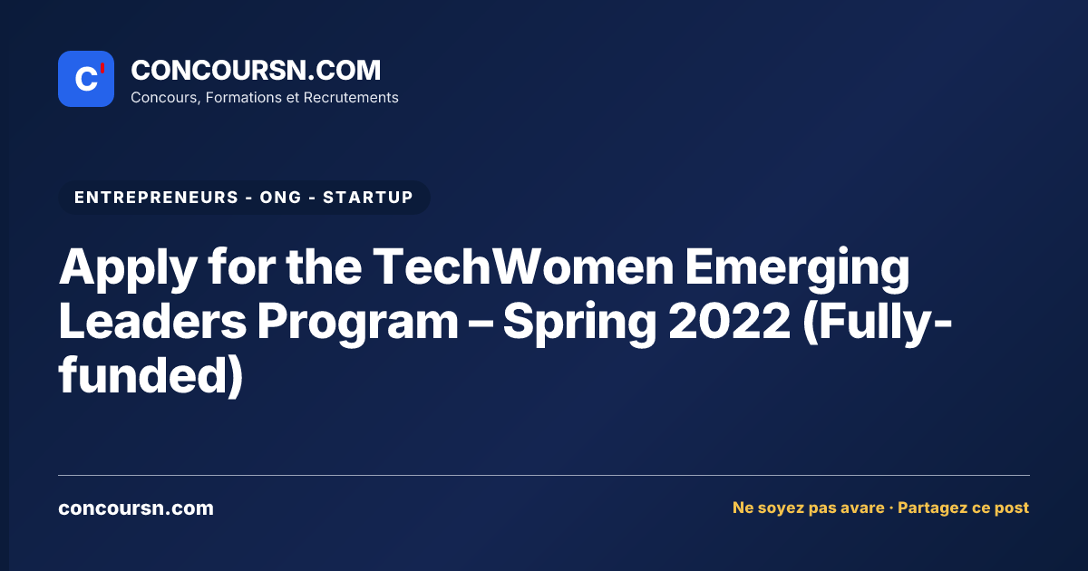 Illustration de l’article : Apply for the TechWomen Emerging Leaders Program – Spring 2022 (Fully-funded)