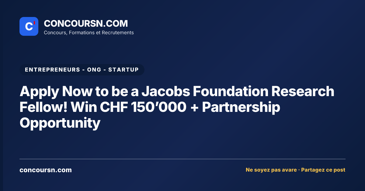 Illustration de l’article : Apply Now to be a Jacobs Foundation Research Fellow! Win CHF 150’000 + Partnership Opportunity