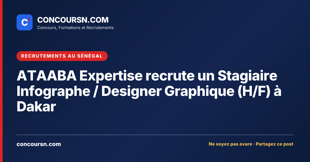 Illustration de l’article : ATAABA Expertise recrute un Stagiaire Infographe / Designer Graphique (H/F) à Dakar