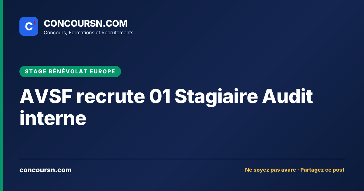 Illustration de l’article : AVSF recrute 01 Stagiaire Audit interne