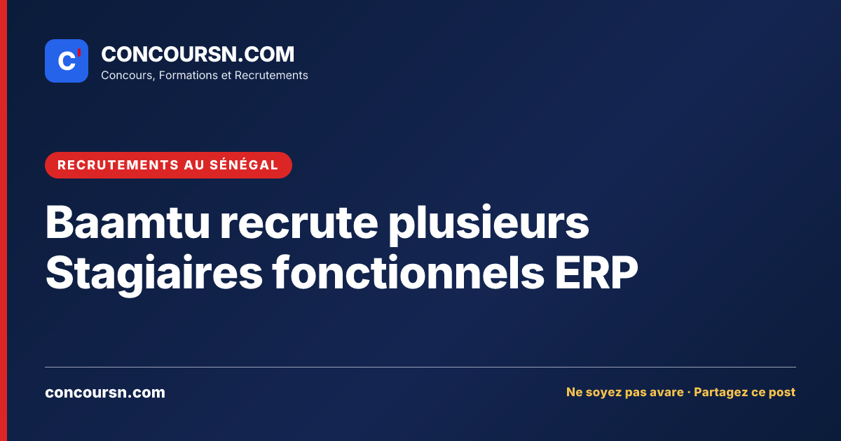 Illustration de l’article : Baamtu recrute plusieurs Stagiaires fonctionnels ERP