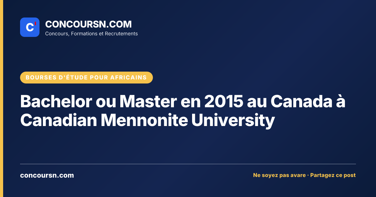 Illustration de l’article : Bachelor ou Master en 2015 au Canada à Canadian Mennonite University