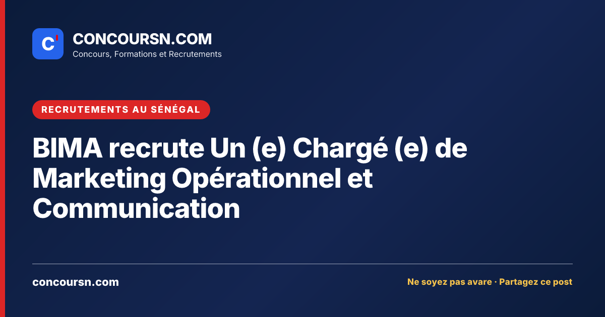Illustration de l’article : BIMA recrute Un (e) Chargé (e) de Marketing Opérationnel et Communication