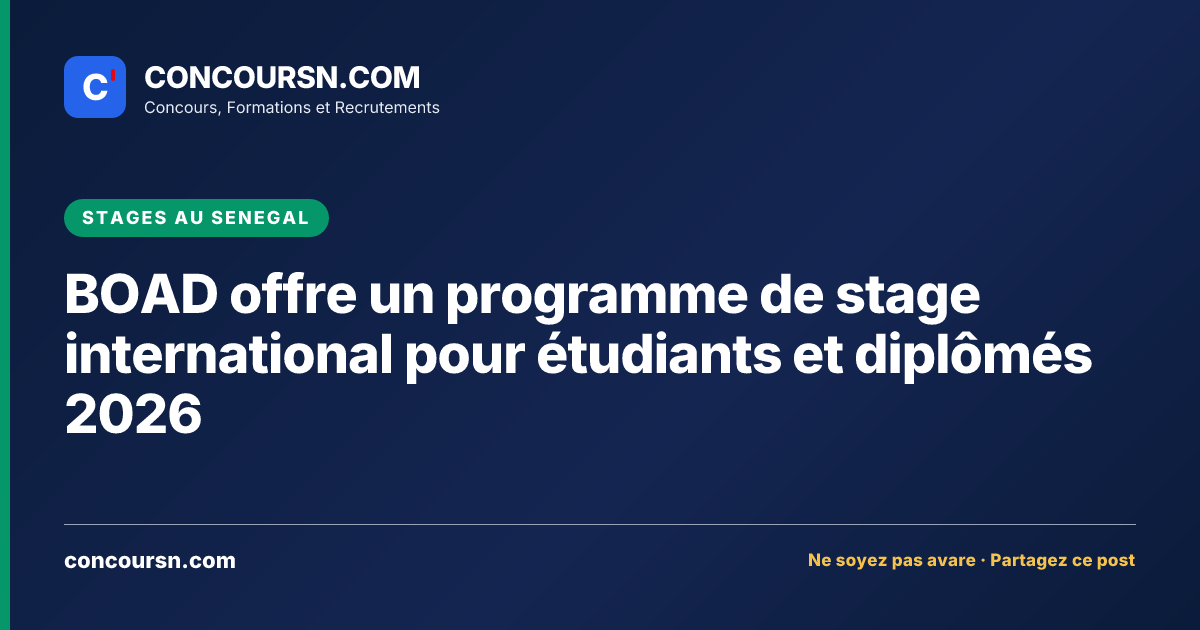 Illustration de l’article : BOAD offre un programme de stage international pour étudiants et diplômés 2026