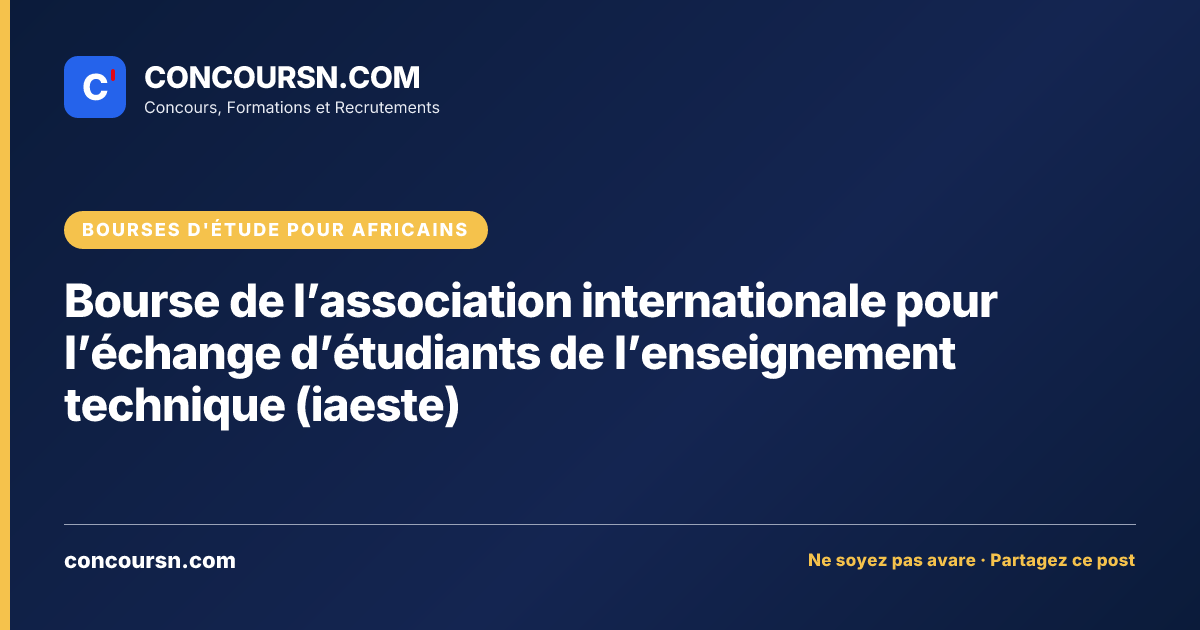 Illustration de l’article : Bourse de l’association internationale pour l’échange d’étudiants de l’enseignement technique (iaeste)