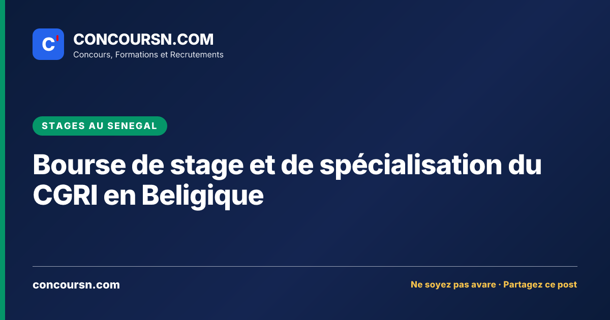 Illustration de l’article : Bourse de stage et de spécialisation du CGRI en Beligique
