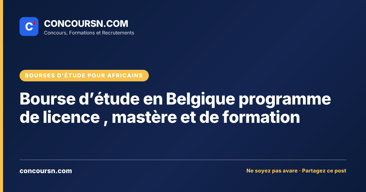 Illustration de l’article : Bourse d’étude en Belgique programme de licence , mastère et de formation