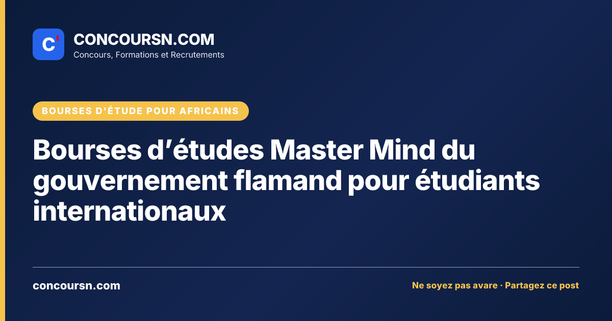 Illustration de l’article : Bourses d’études Master Mind du gouvernement flamand pour étudiants internationaux