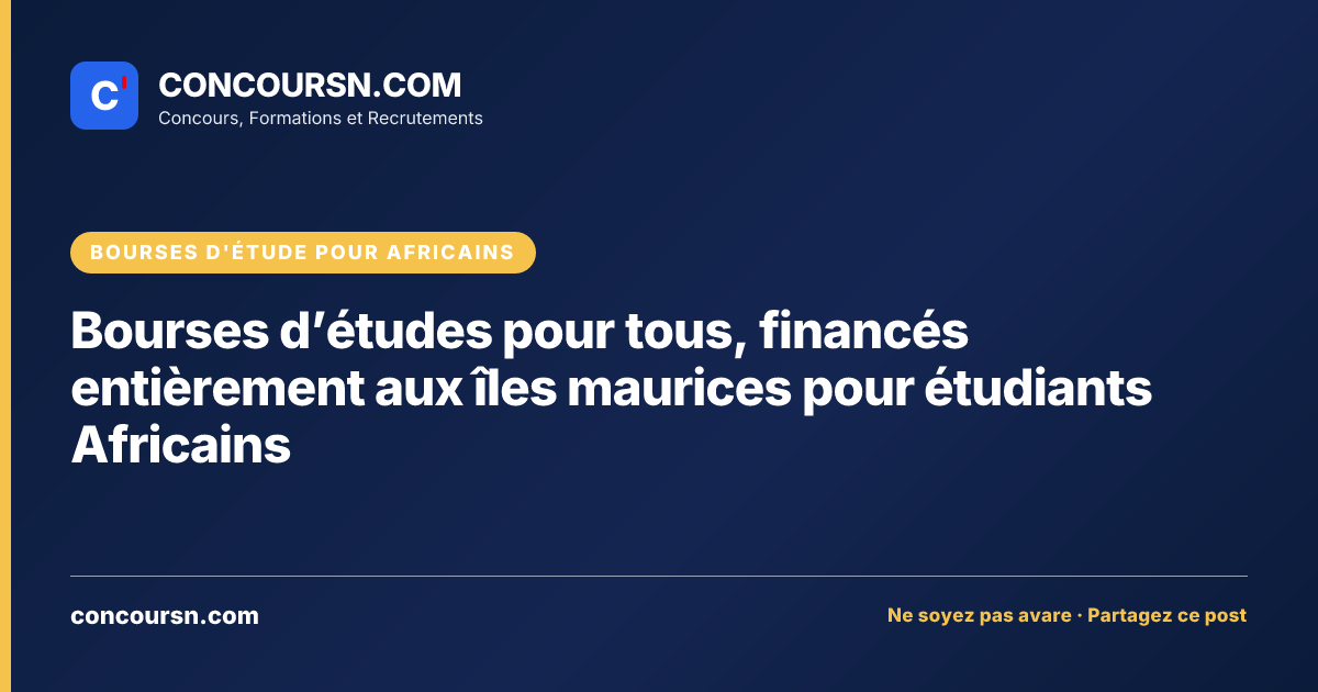 Illustration de l’article : Bourses d’études pour tous, financés entièrement aux îles maurices pour étudiants Africains