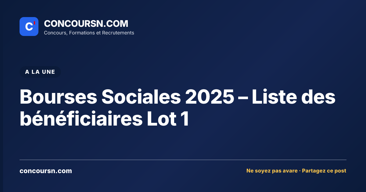 Illustration de l’article : Bourses Sociales 2025 – Liste des bénéficiaires Lot 1