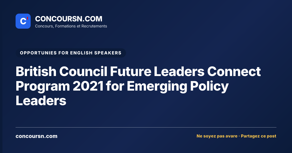 Illustration de l’article : British Council Future Leaders Connect Program 2021 for Emerging Policy Leaders
